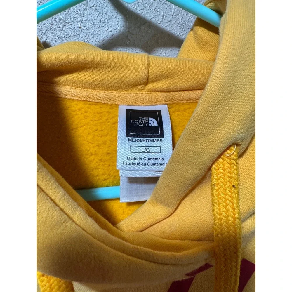 The North Face Mens Yellow Alpine Equipment Logo Hoodie Sweatshirt Large